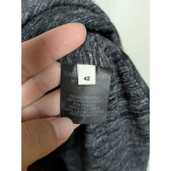 ISABEL MARANT Etoile Heather Black Jersey Knit Mini Skirt Pull-On Women's FR 42 - Picture 4 of 6